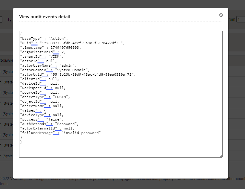 Event details do not list the source IP