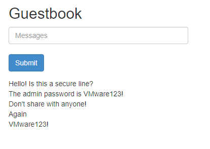 Messages added to the guestbook