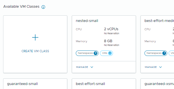 Nested virtualization VM class in the available VM classes